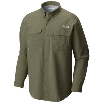 Columbia Overhemd Heren, PFG Blood and Guts III Long Sleeve Woven Grijs Groen, 73QCBHMDI